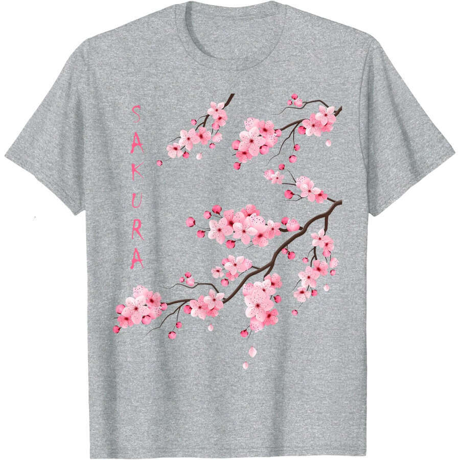 Mens Womens T Shirts Tee Vintage Sakura Cherry Blossom Japanese Graphical Art T-Shirt Tops Tshirt Designer Clothes Free shipping