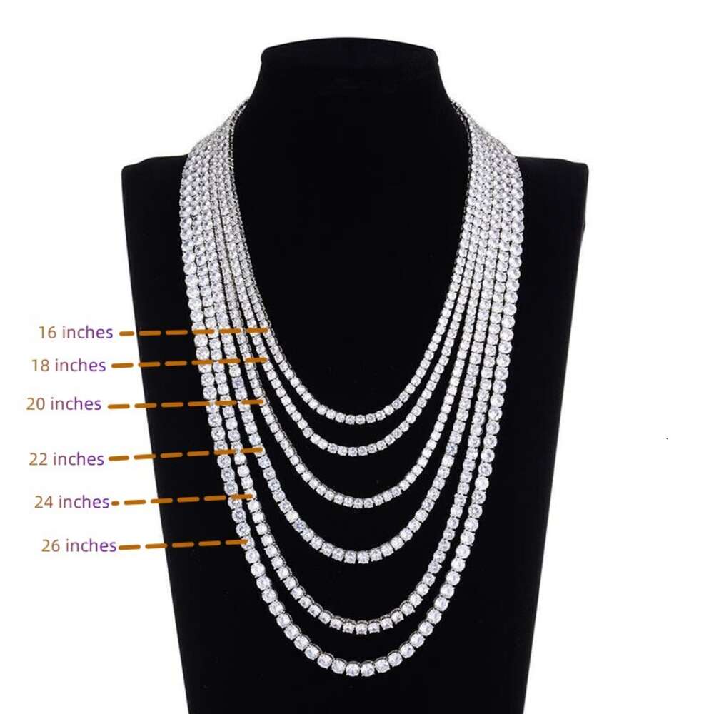 Full Size Pass Diamond Tester Iced Out Moissanite Diamond Hip Hop Jewelry Tennis Chain 925 Silver Tennis Necklace Bracelet