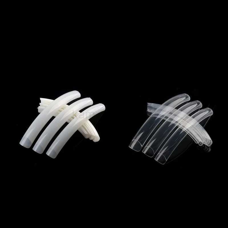 10Pcs Extra Long Stiletto False Nail Tips Half Cover Clear Natural Acrylic Tip Beauty Salon DIY Manicure Supplies Fake NailsM240709