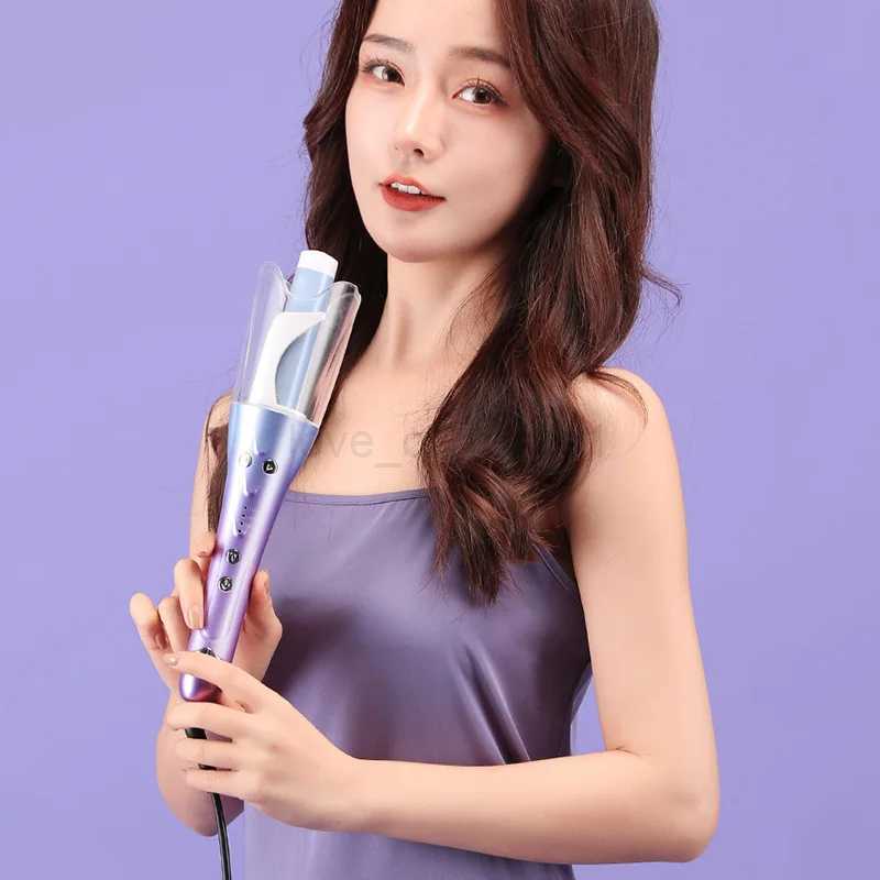New Styling Electric Auto Spin Crimper Temperature Adjustable Transparent Visible Rotating Cabin Handy Hair Curing Iron WandM240709