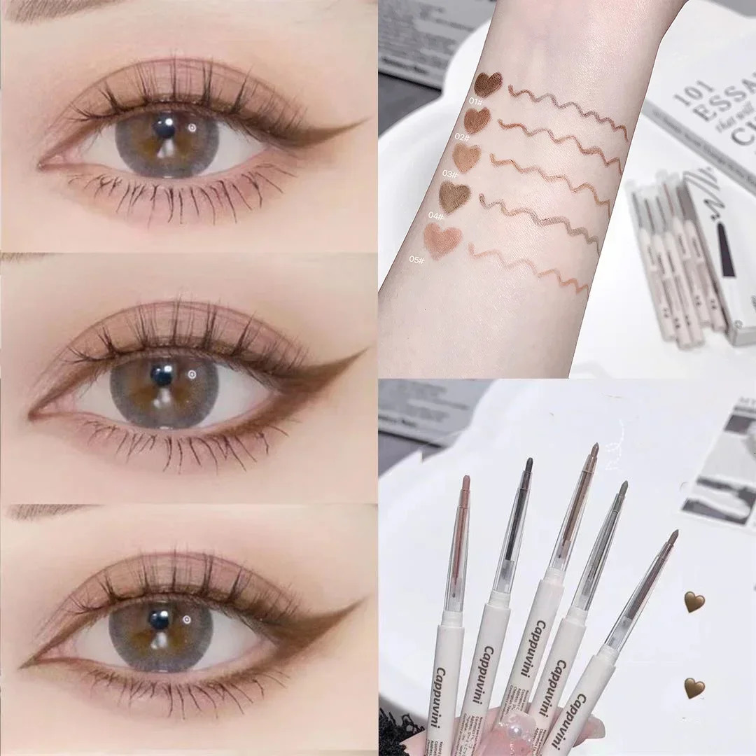 Matte Lying silkworm Eyeliner Gel Pen Waterproof Not Blooming Quick Drying Eye Liner Pencil Tea Brown Eye Shadow Pen Makeup b240709