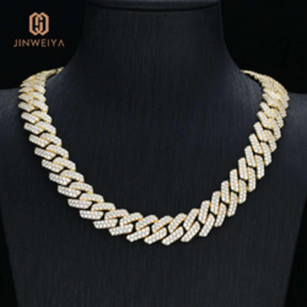 Jwy Mens Womens Iced Out Cuban Chains Cz Brass Chunky 18k Plated Necklace 16mm