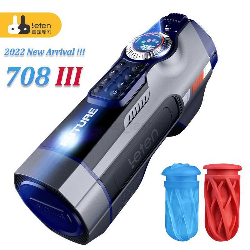 Leten 708-III Super Quiet USB Charging Automatic Telesic Male Masturbator Vagina Real Pussy Heating Moaning Sexe Toys For MenB240708