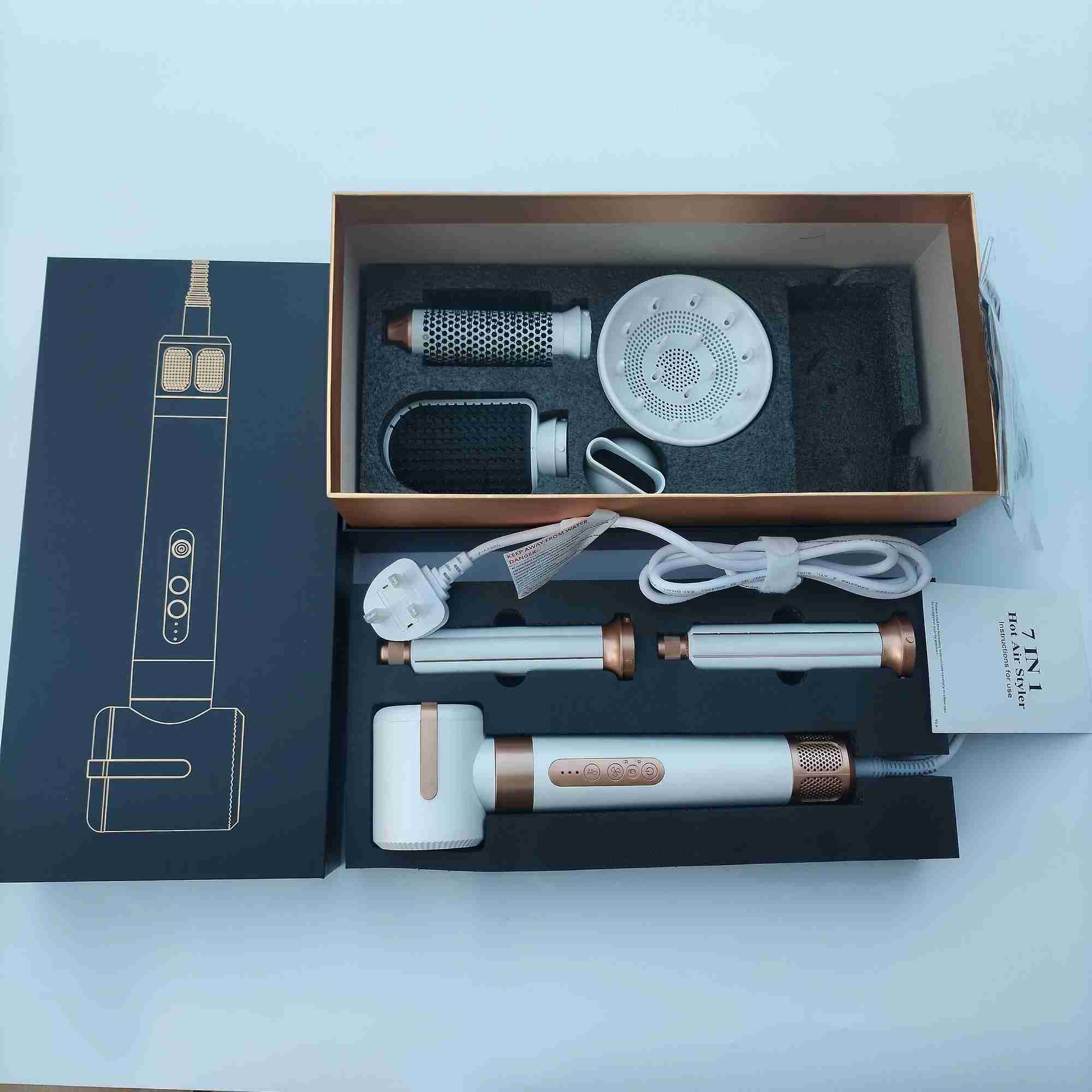 7 in 1 Hair Dryer set self-cleaning function Wholesale Salon Dryer 110k RPM Quick-Drying Blow Dryers No Diamand M250401