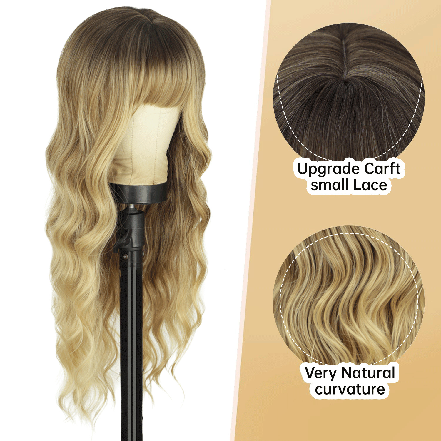 High Temperature Fiber Synthetic Wig Mechanism Natural Curvature Body Wave Hair Products R6/15/10# 1B#