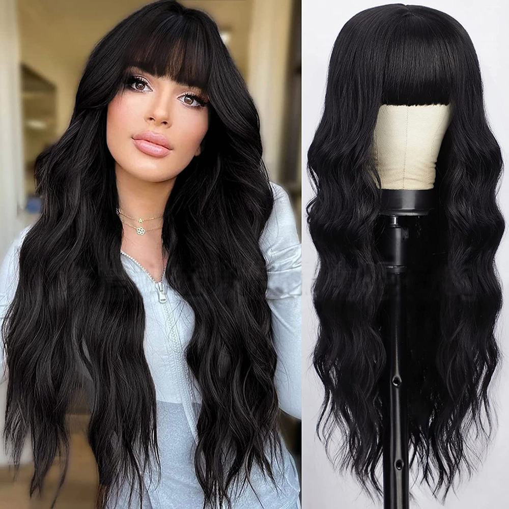 High Temperature Fiber Synthetic Wig Mechanism Natural Curvature Body Wave Hair Products R6/15/10# 1B#
