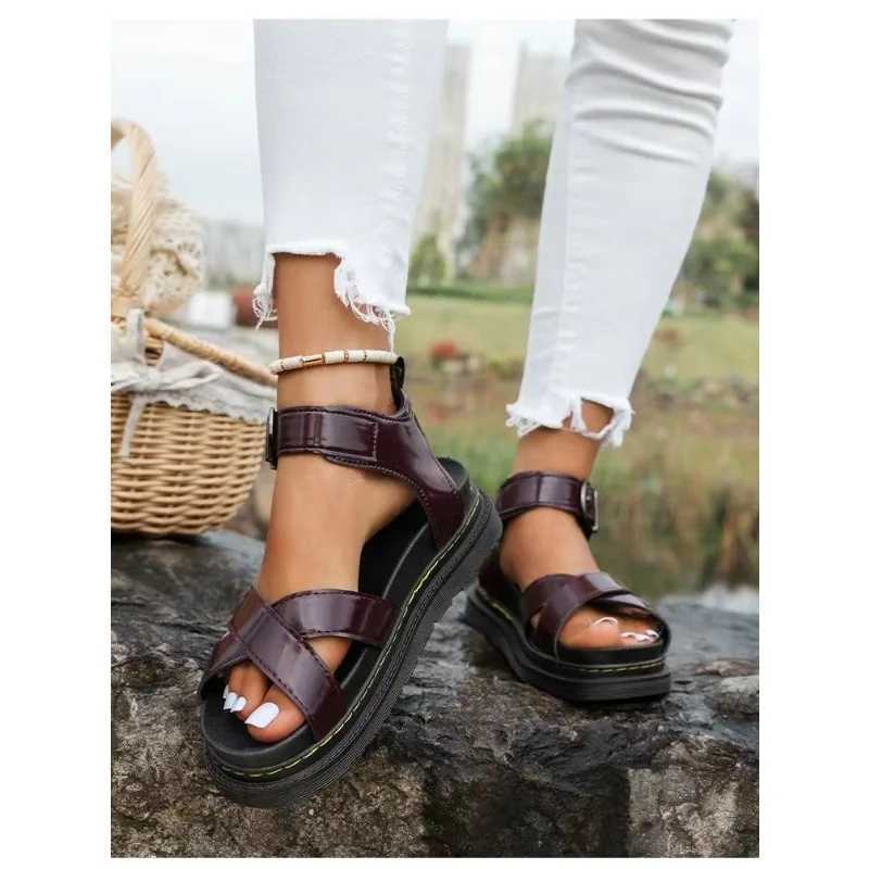 Summer Sandals for Women, Flat Platform Beach Large Size, High Heels, Black Fashion Sandals, Sonake Shoes, 2024 Collection, H240709