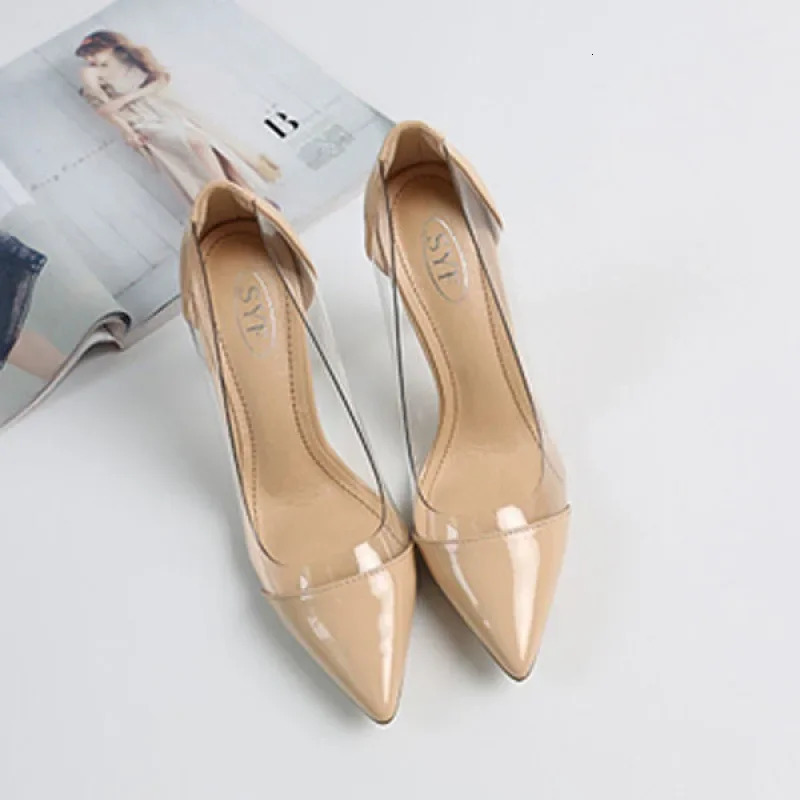 Women Pumps PVC Transparent High Heels Sexy Pointed Toe Leopard Grain Party Shoes Lady Thin Heels Pumps Size 40 240708