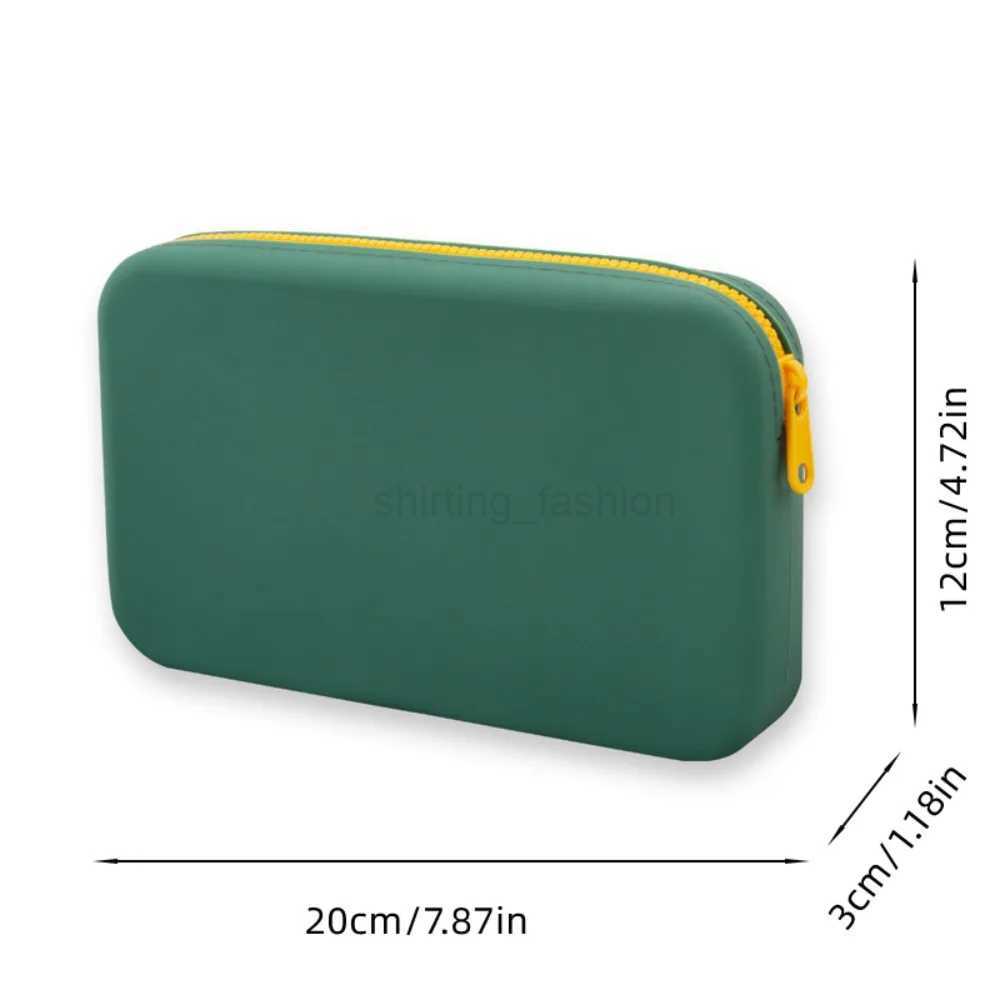 Waterproof Large Capacity Cosmetic Storage Bag with Zipper Square Silicone Makeup Pouch Makeup Brush Holder Travel Storage PouchCL240708