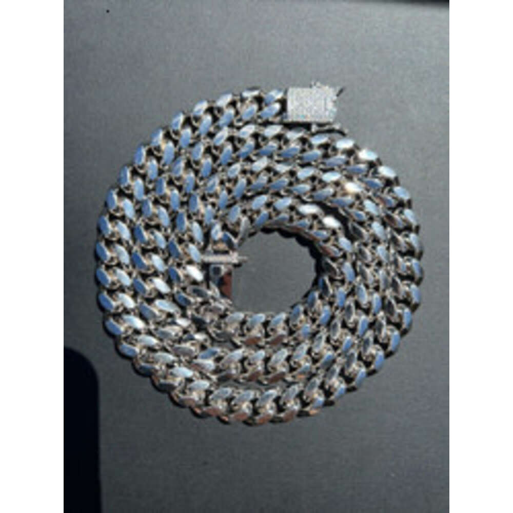 Custom d Vvs1 Bling Miami Iced Out Moissanite Cuban Link Chain 925 Silver Hip Hop Pendant Necklace Set