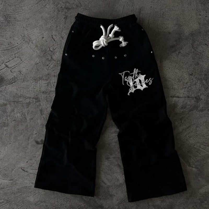 Men's Pants Streetwear Y2K Sweatpants Mens Harajuku Hip Hop Letter Embroidery Baggy Casual Elastic Waist Jogging Z260315