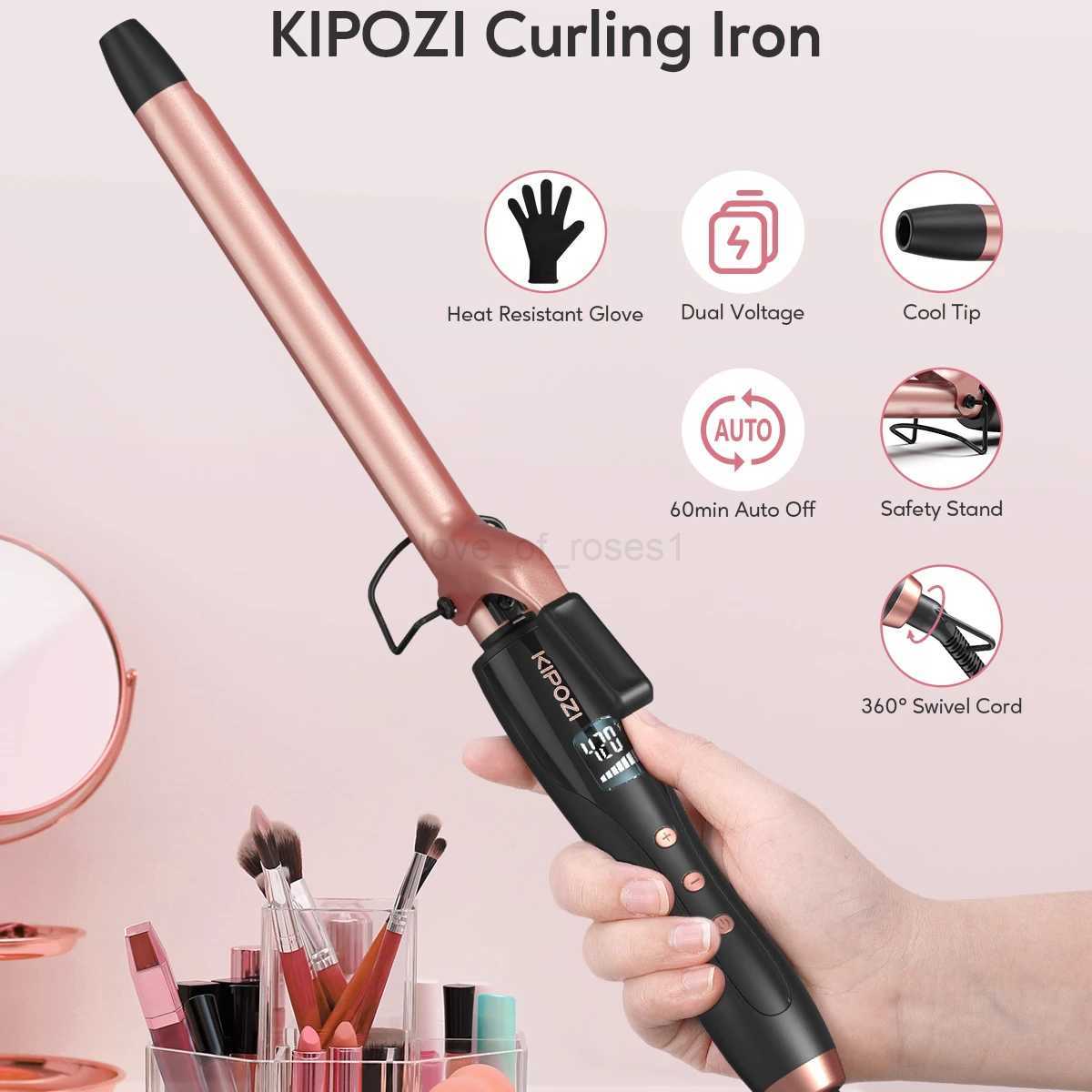 KIPOZI Professional Multifunctional Curling Iron Hair Instant Heating 60Min Auto Off Safety Tool With LCD Digital DisplayM240709