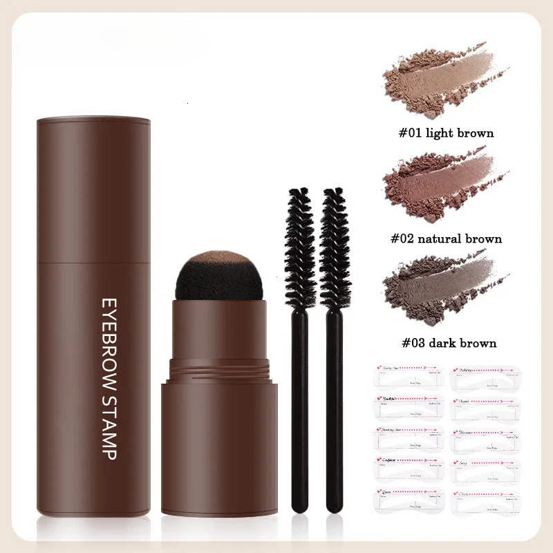 Eyebrow Enhancers Reusable Head Eyebrow Powder Stencil Makeup Shadow Stick One Step Shaping Long Lasting Decorate Hairline b240709