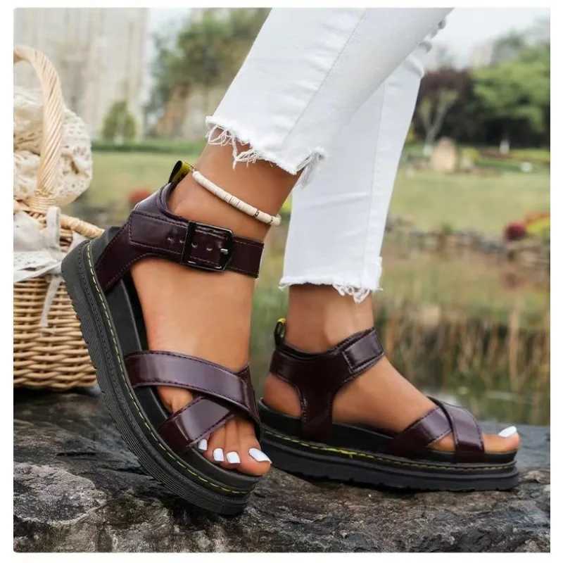Summer Sandals for Women, Flat Platform Beach Large Size, High Heels, Black Fashion Sandals, Sonake Shoes, 2024 Collection, H240709