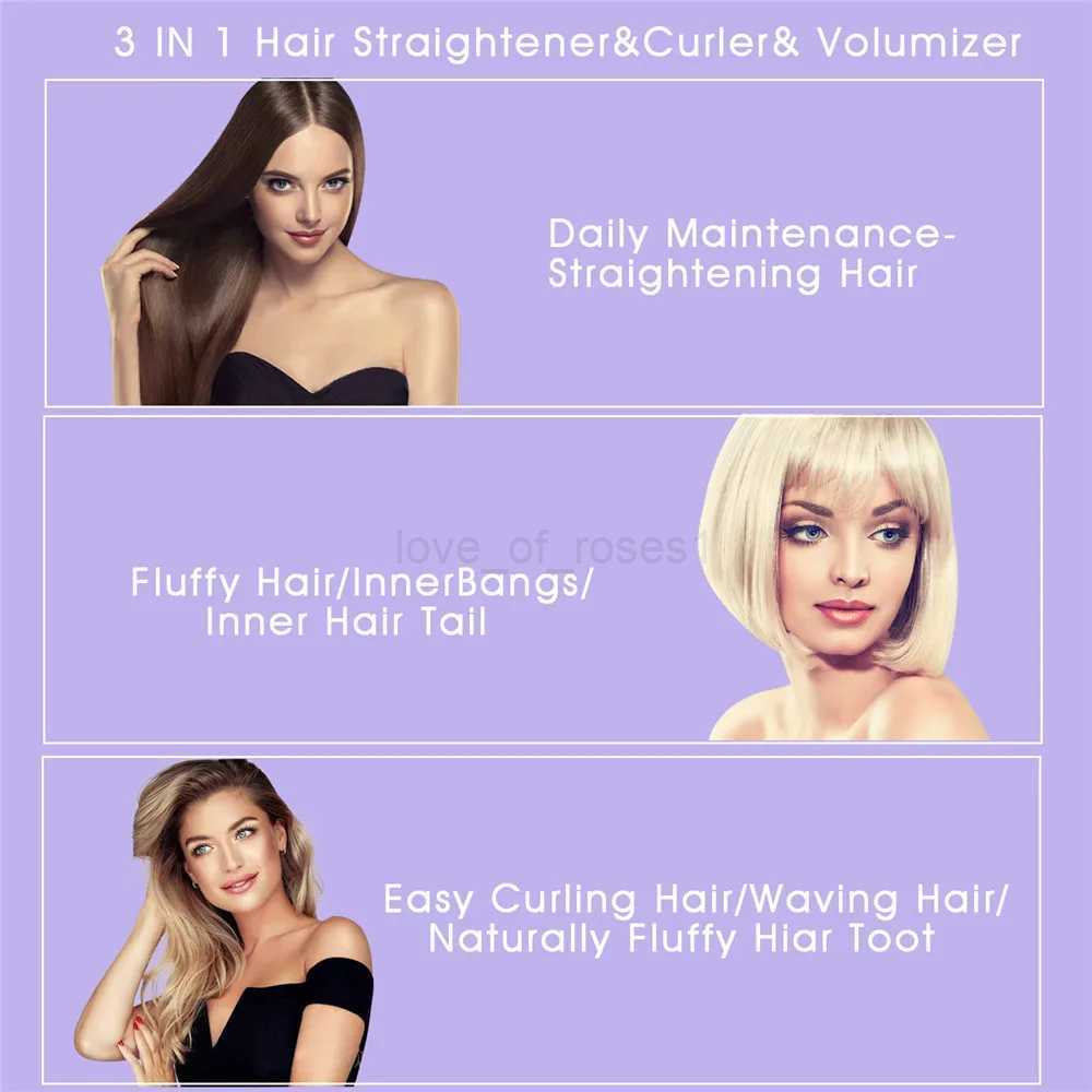 Multifunction Curved Plate Curling Irons Tourmaline Ceramic Hair Straightener Curler 240 Salon Hair Waves Waver 110-240VZ240709