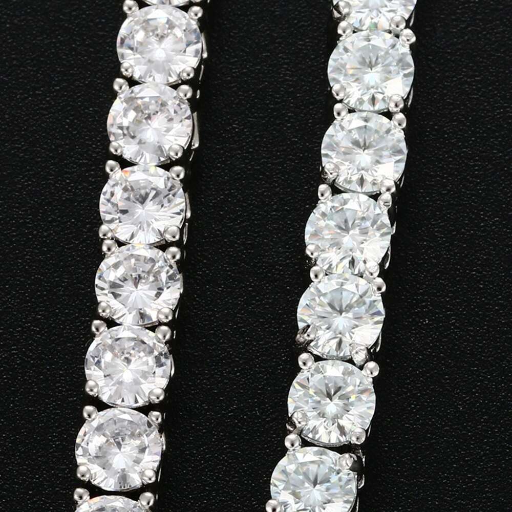 Wholesale 925 Sterling Silver Iced Out 3-5mm Def Color Vvs Moissanite Diamond Necklace Mens Tennis Chain Hiphop Jewelry