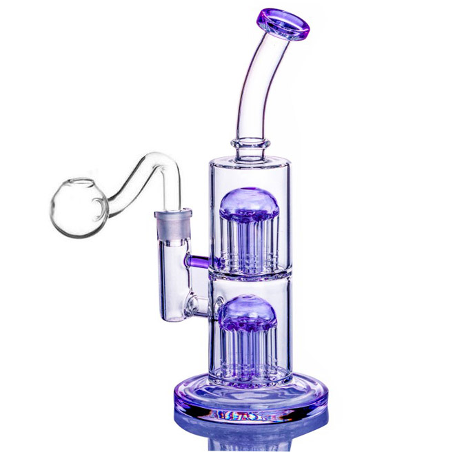 Double Arm Tree Perc Oil Rigs Hookahs Thick Glass Water Bongs Toro Smoke WaterPipes Unique Dab With 14mm banger