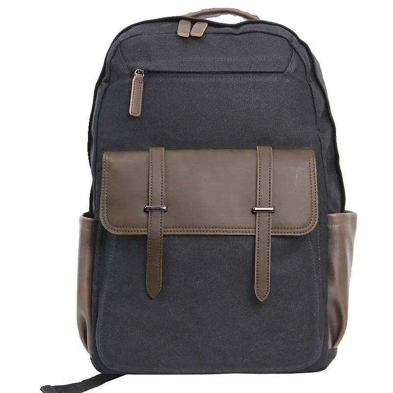 Fashionable canvas mens backpack with large capacity suitable for school and travel 240704bj