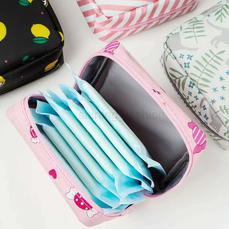 Kawaii Cosmetic Bags Organizer Women Tampon Napkin Sanitary Pad Pouch Storage Bag Ladies Girls Beauty Makeup Bag Holder CaseCL240708