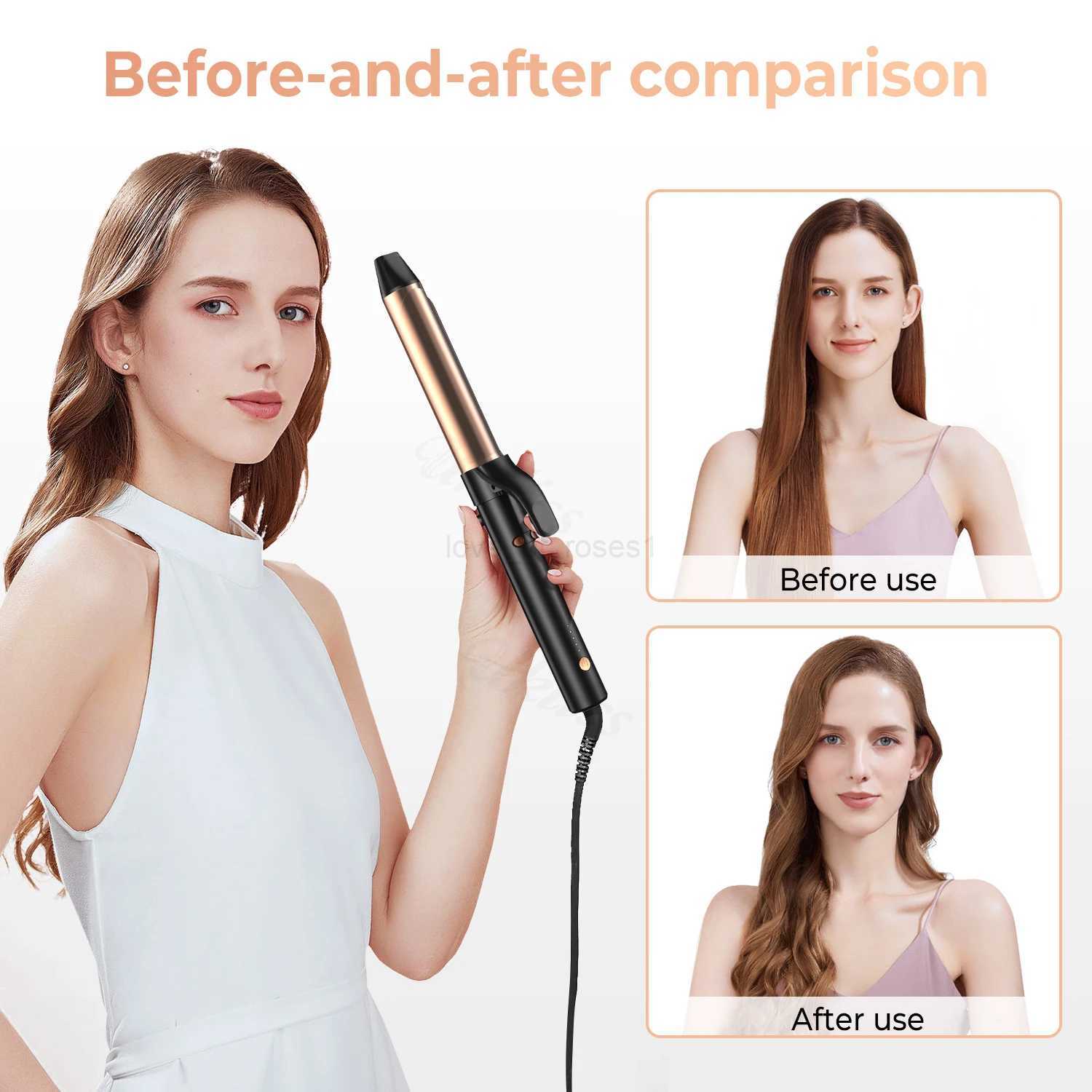 1 Inch Curling Iron Curling Wand with Ceramic Coating Barrel Professional Hair Curling Iron Dual Voltage Curling IronM240709