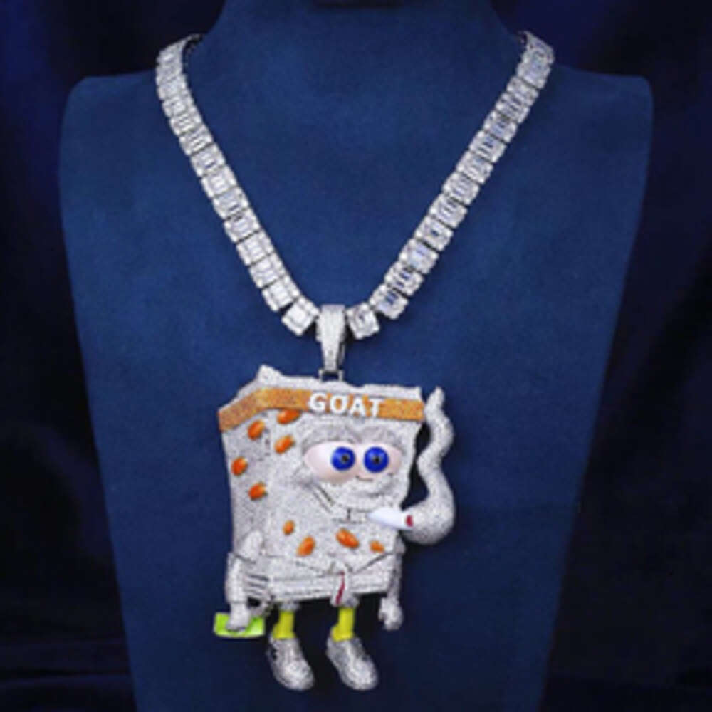 Custom Pass Dia Tester Iced Out Vvs Moissanite Jewelry Hip Hop Letter Baguette Pendant Alphabet r Necklace for Men