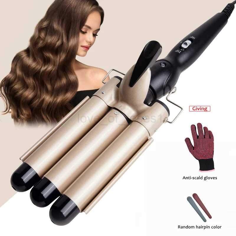 3 in 1 Curling Iron 25/32mm Heats Up Fast Tourmaline Ceramic Triple Barrels Beach Waves Curling Iron Roll Hair Styling ToolM240709