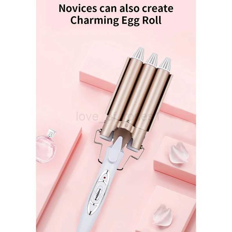 Curling Iron Ceramic Triple Barrel Curling Wand Hair Styling Tools Multifunction Hair Curlers ElectricEU PlugZ240707