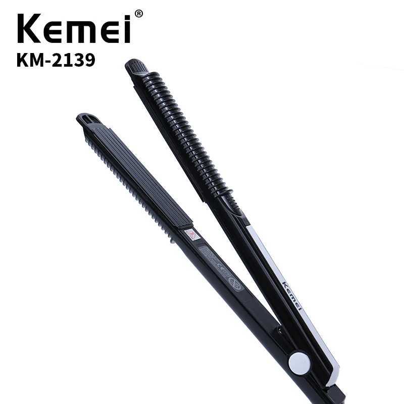 New Arrival Kemei Professional Quick Preheating Portable Curly tourmaline Ceramic Straightener Flat Iron Hair Styling Tool KM-2139 Z241022