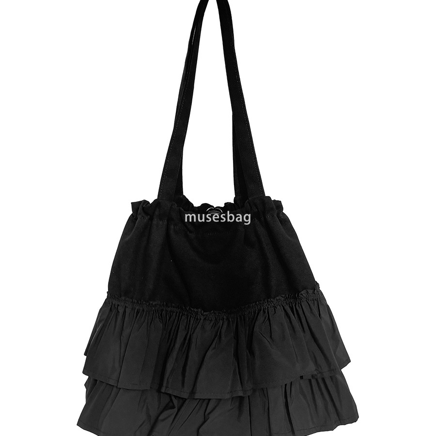 New pleated and ruffled commuting style tote bag with high-end feel large capacity female drawstring niche design single shoulder bag for women