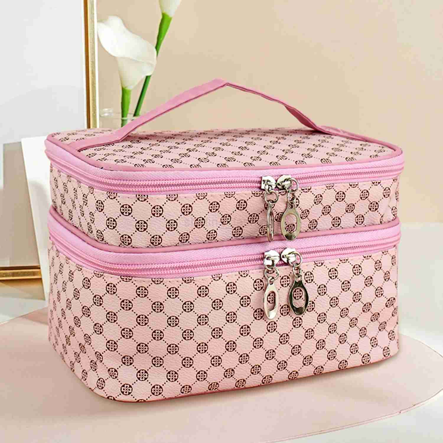 Large Capacity Makeup Bag Double Zip Women Cosmetic Bag Bathing Pouch Travel Toiletries Organizer Waterproof Storage Make Up CasCL240708