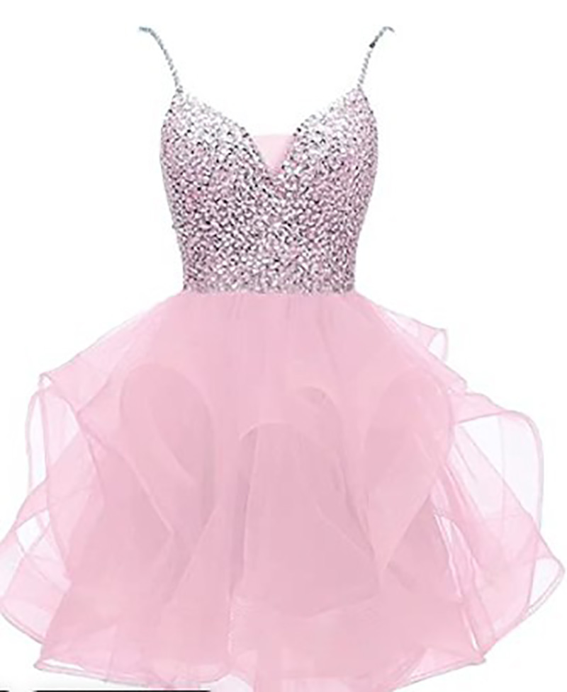Bright Pink White Red Purple Spaghetti Short Homecoming tail Dress Events Party Gown prom dress Special Ocn Dresses Plus Size Sleeveless