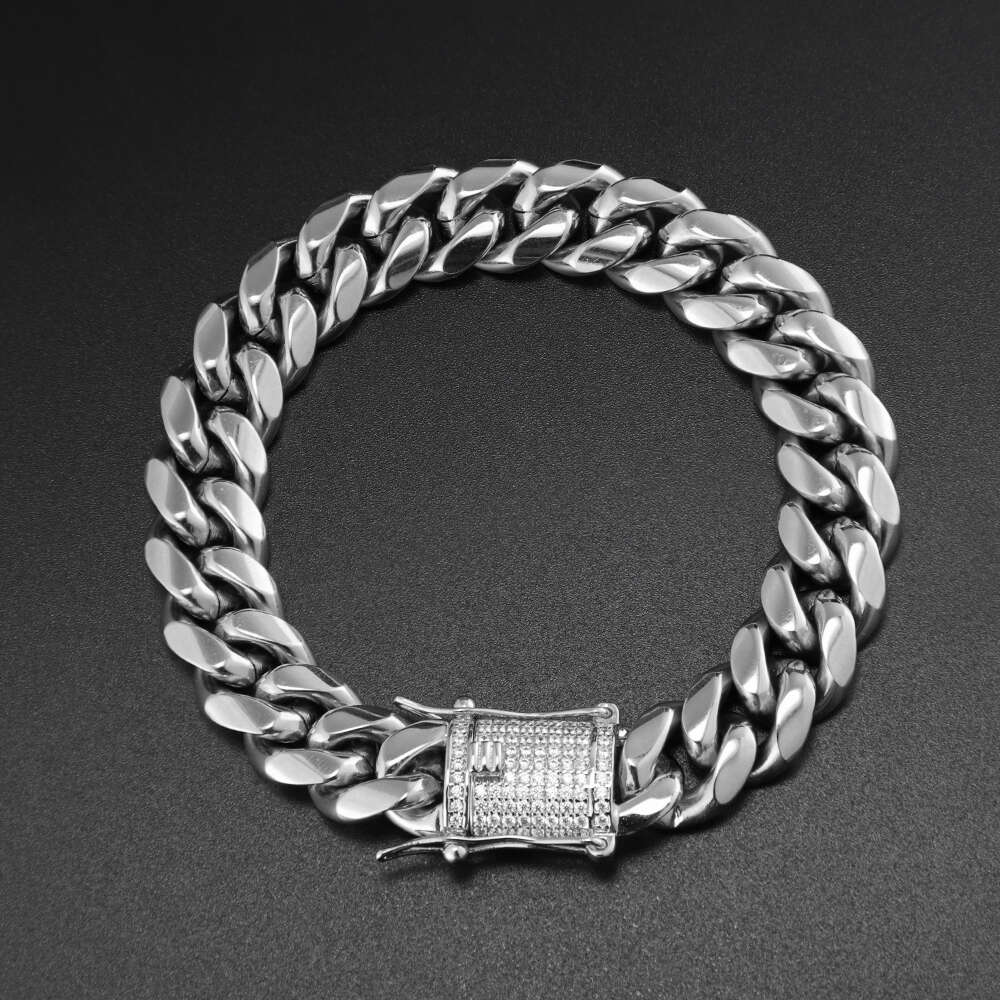 Jwy Wholesale Hip Hop Bracelet 18k Solid Gold Plated Miami Men Chain Cuban Link