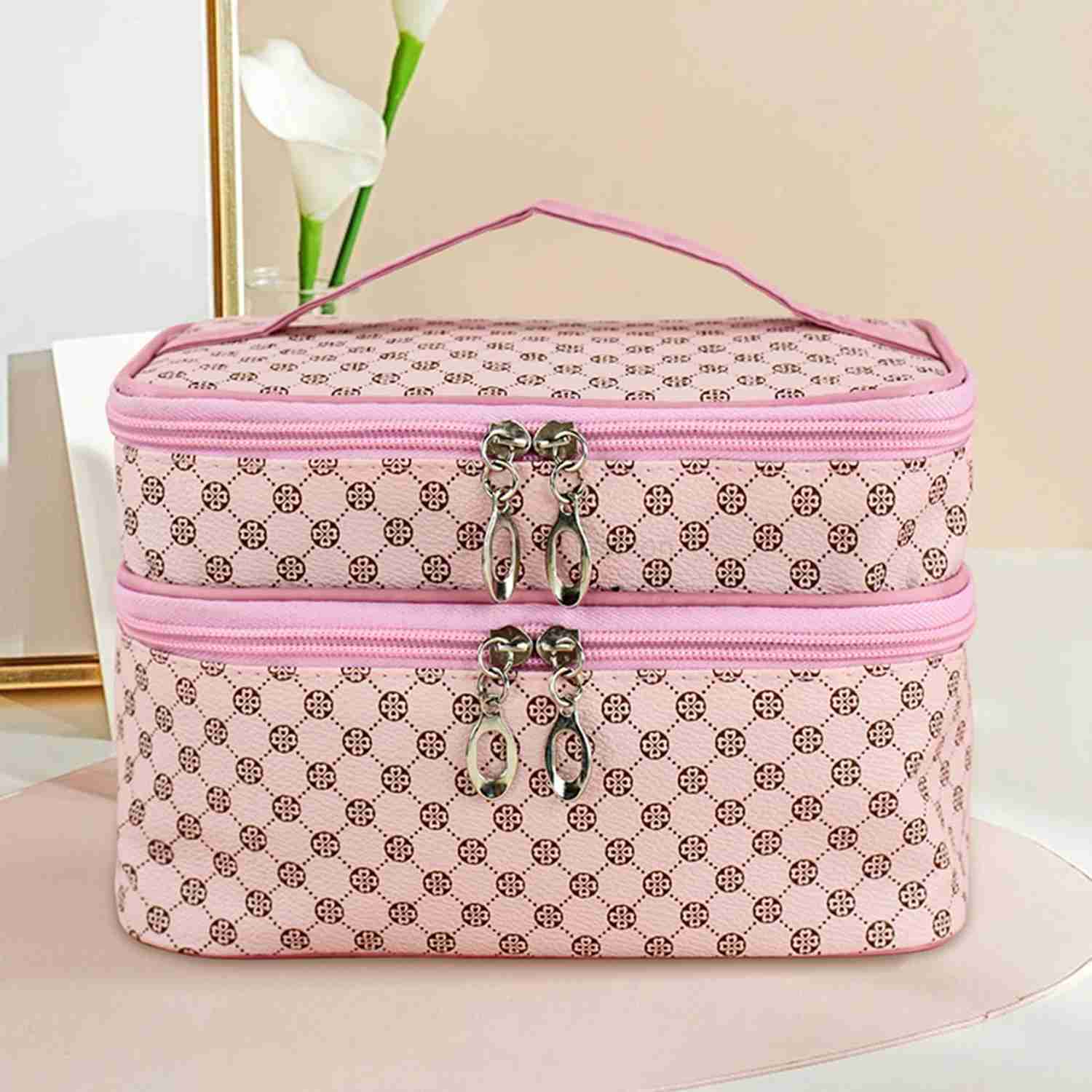 Large Capacity Makeup Bag Double Zip Women Cosmetic Bag Bathing Pouch Travel Toiletries Organizer Waterproof Storage Make Up CasCL240708