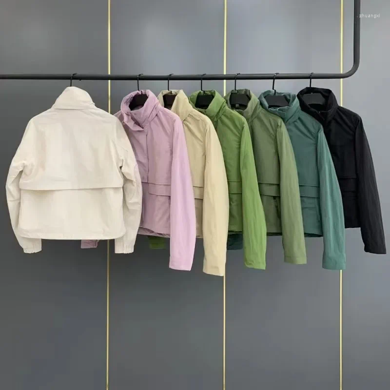 Men's Vests Spring And Autumn Always Effortless Short Windproof Waterproof Standing Collar/Hooded Women's Jacket Yoga Fitness Sports Coat