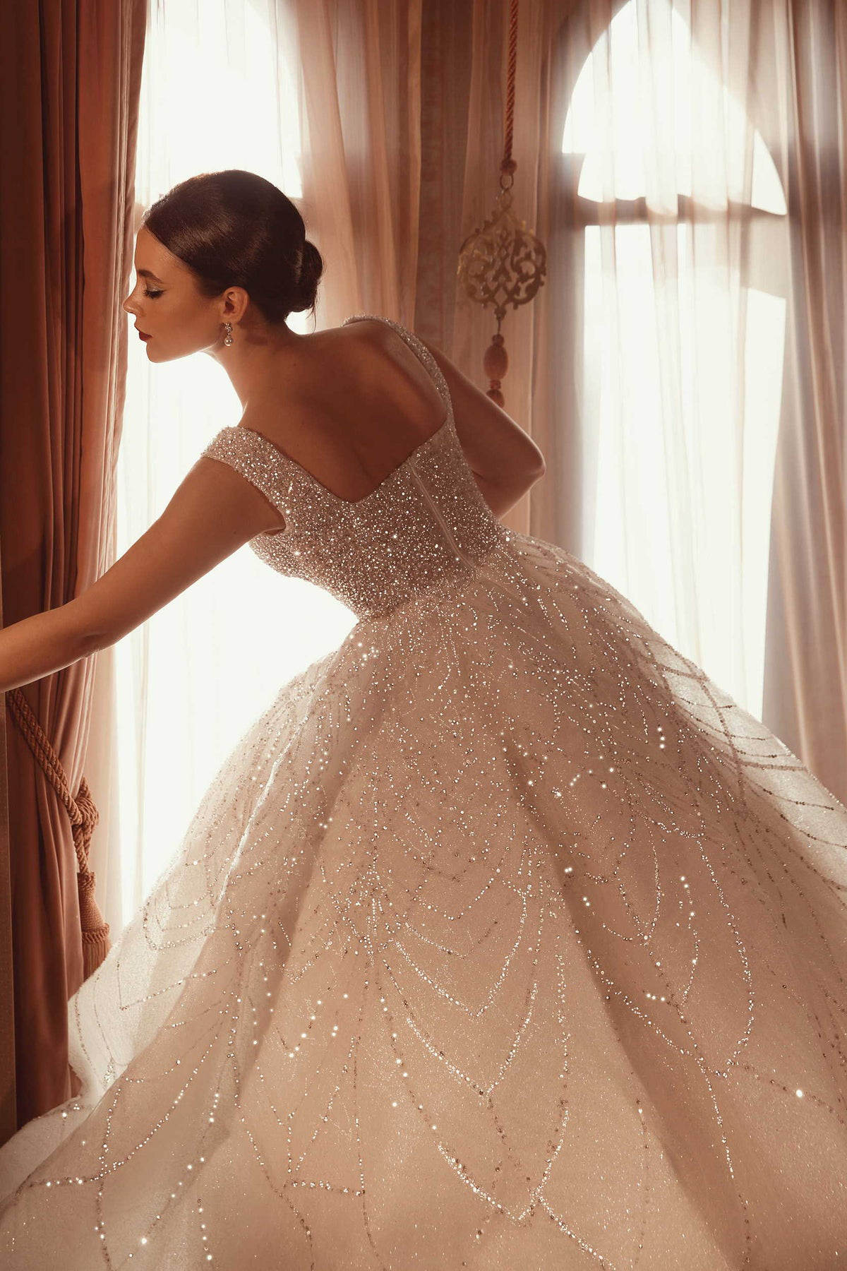 Wedding Ball Gown Dress Bg Sequins Square Collar Strap Bride Gowns Beaded Sleeveless Bridal Dresses Vestido De Novia S Es