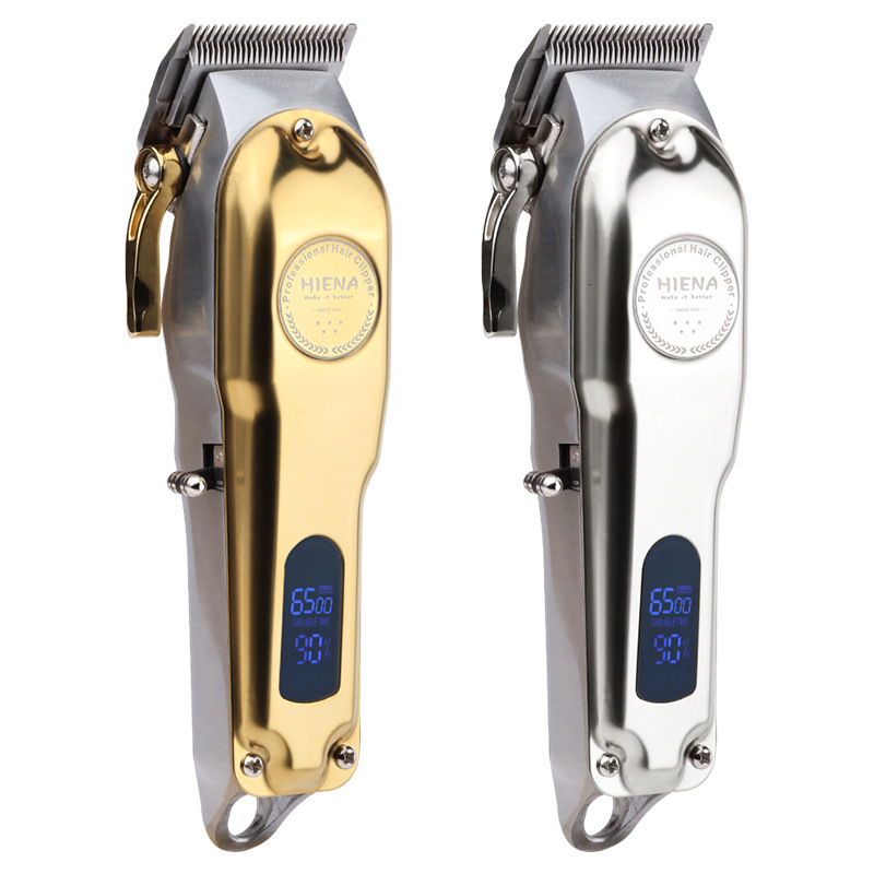 Full metal body professional hair clipper LCD digital display hair clipper rechargeable hair clipper shaver 230906
