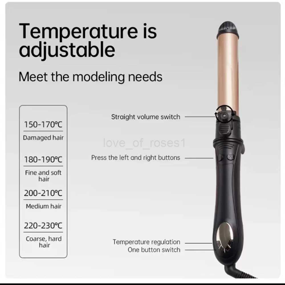 Automatic Rotation Hair Curler Straight Coil Two-In-One Straight Hair boardstick Electric Lazy Curling Perm LCD Digital DisplayZ240709