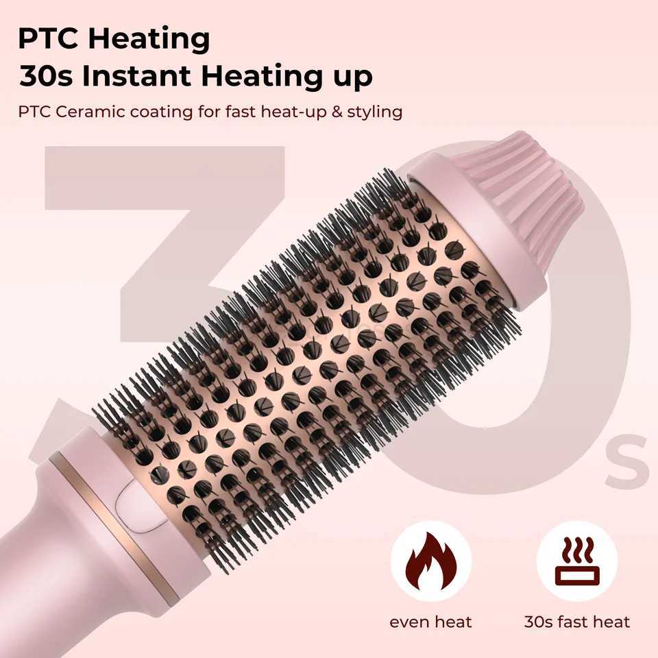 Heating Round Brush Heated Curling Brush Thermal 3 In 1 Ionic Comb Multi functional Hair Styling Appliances Brush for WomenM240709