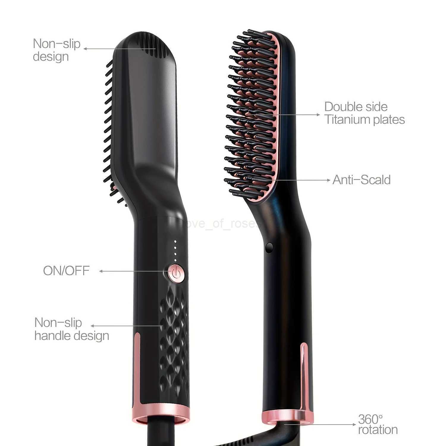 Beard Straightener for Men Electric Hair Straightening Brush Fast Heated Beard Straightening Comb Portable Hair Styling BrushM240709