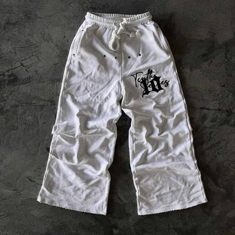 Men's Pants Streetwear Y2K Sweatpants Mens Harajuku Hip Hop Letter Embroidery Baggy Casual Elastic Waist Jogging Z260315
