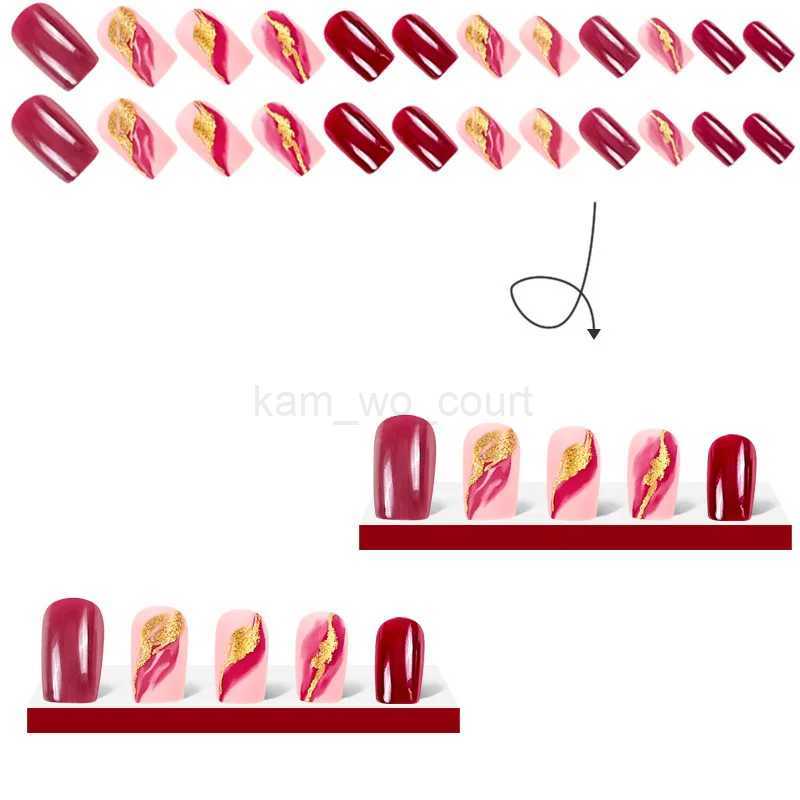 24 PCs Short French Minimalist Stripes with 1 Jelly and 1 Nail FileM240709