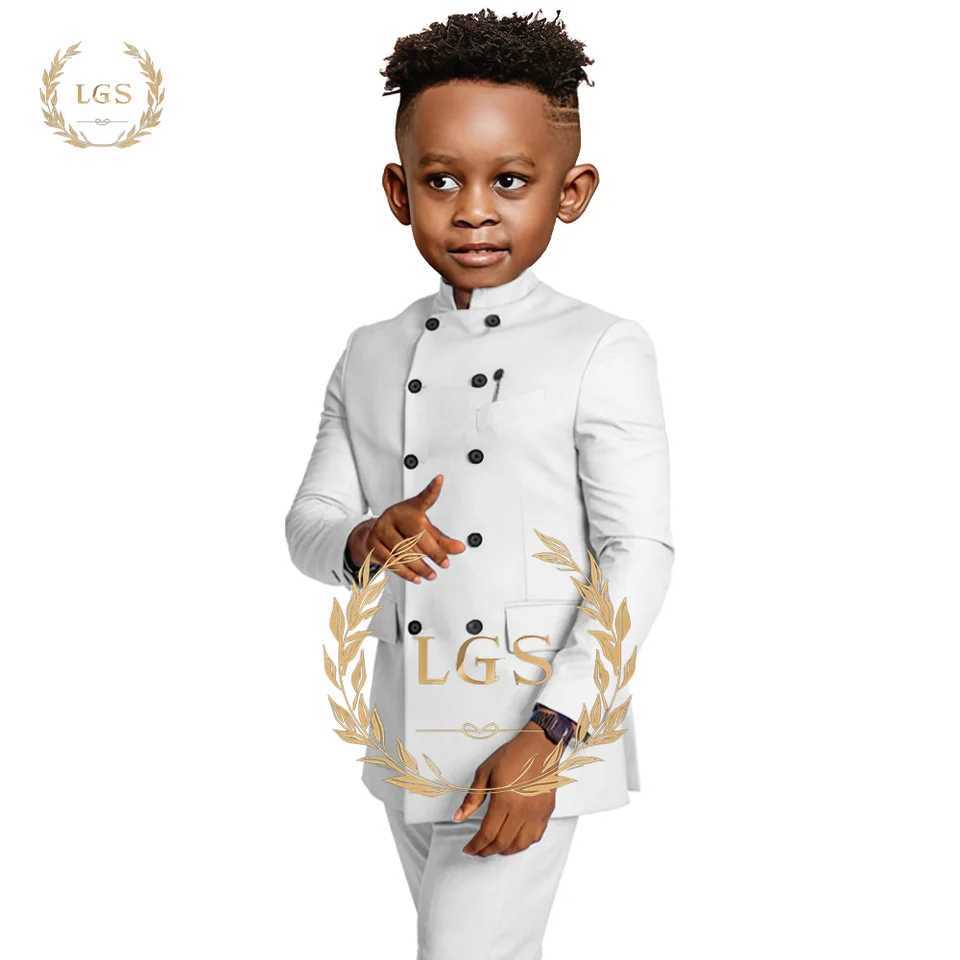 Suits Indian Style Double Breasted Boys Suit - Jacket and Pants 2 Piece Set - Stylish Design for Parties Events and Casual Occasions