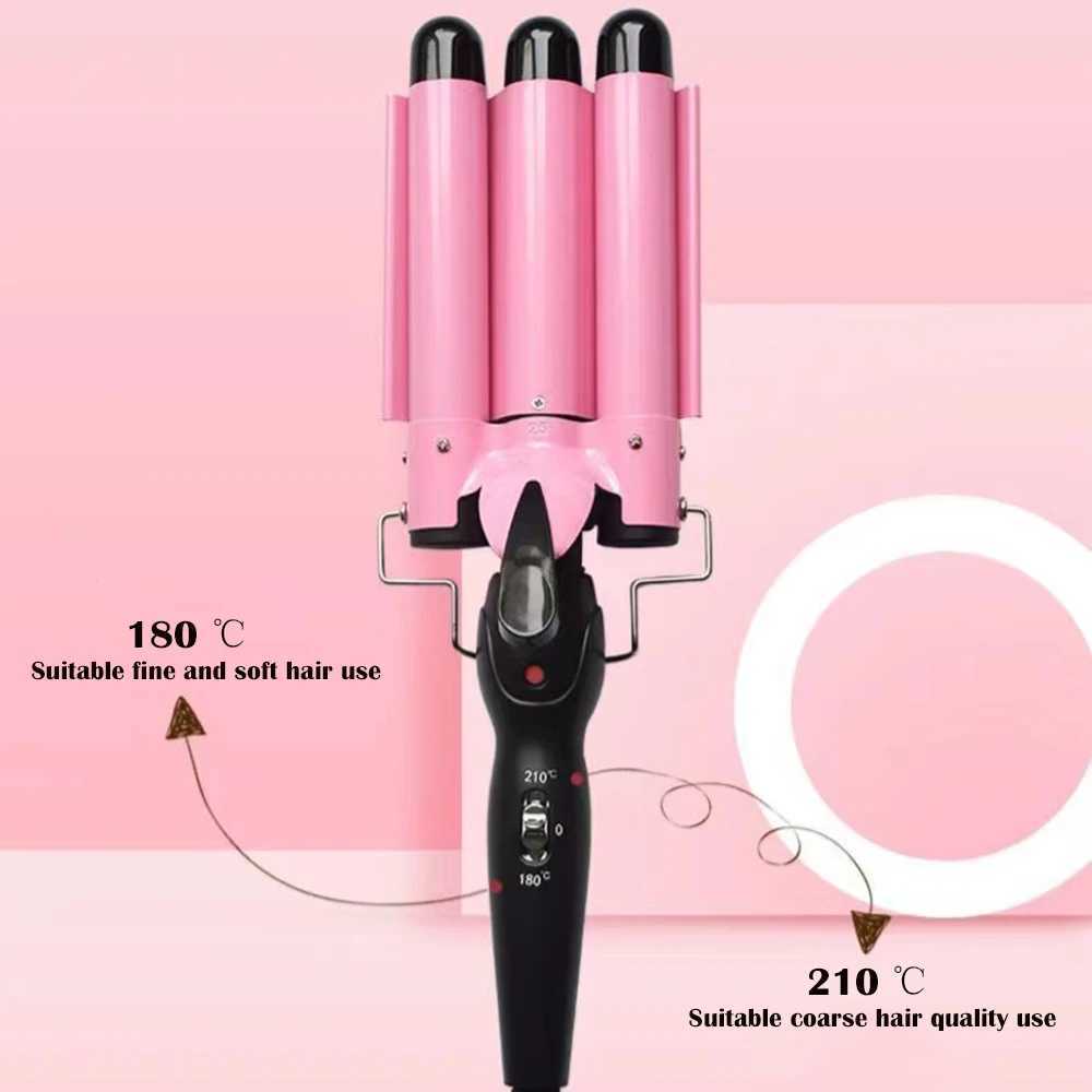 New Arrival Electric curling iron three tube curling iron water ripple hair stylist hair design tool 22mm/25mm hair styling tool Z241022