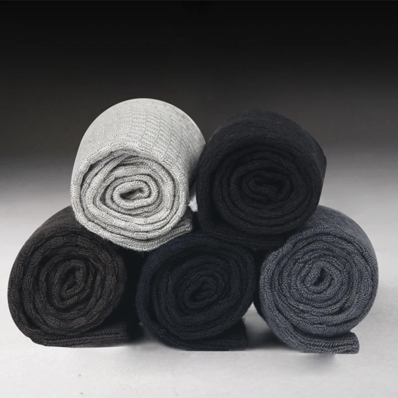 10 Pairs/Lot Mens Bamboo Fiber Socks Compression Autumn Long Black Business Casual Man Dress Sock Gift Plus Size 42-45 240703