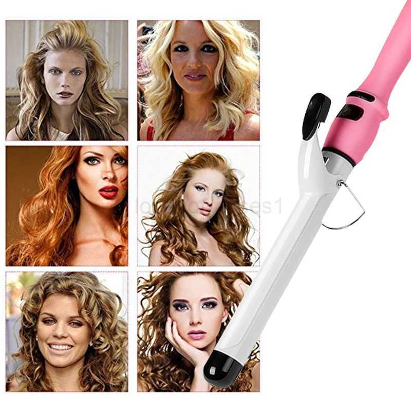 Pink Ceramic Hair Curler Professional Curling Iron Fast Curly Hair Iron Big Wave Wand Roller 22mm/25mm/28mm/32mm Styling ToolsM240709