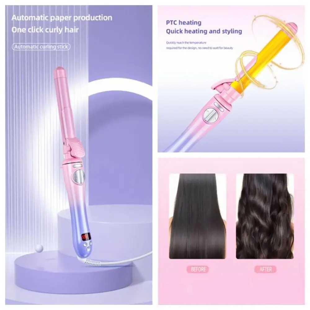 New Arrival Gradient electric curling iron for inward curling large wave electric curling iron for fast heating 360 automatic rotation Z241022