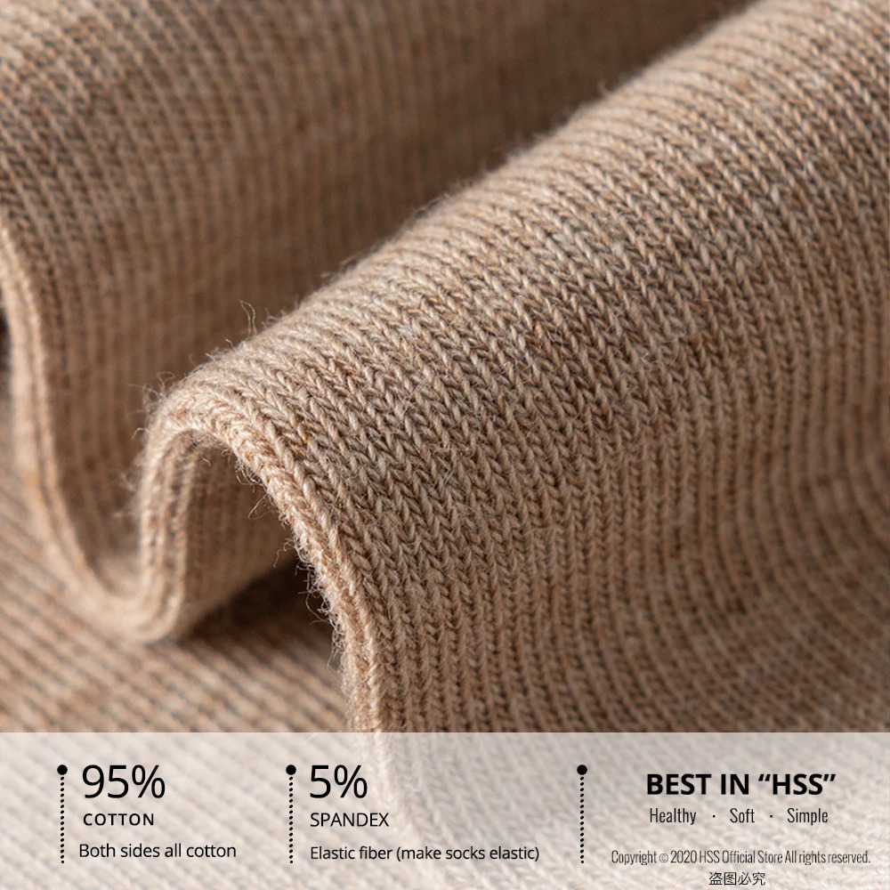 HSS 95% Combed Cotton Socks Men Business Dress Long Socks Soft Breathable Spring Summer Colorful Sock For Man 5Pairs/Lot 240703