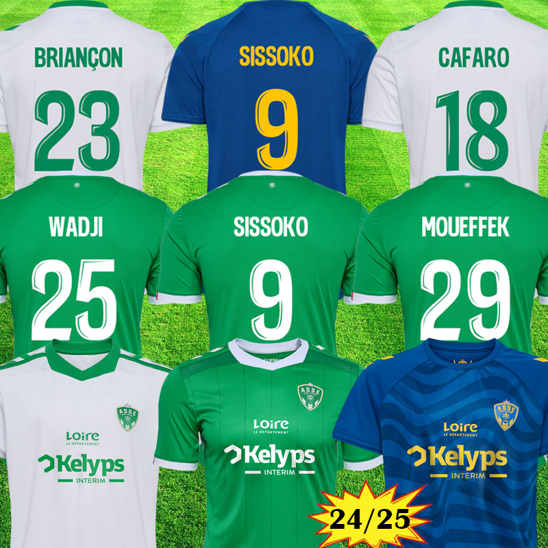24 25 maillots AS Saints Etienne Soccer Jerseys Goalkeeper 2024 2025 Third maillot ASSE Etienne SISSOKO WADJI Football shirts equipment boutique des verts