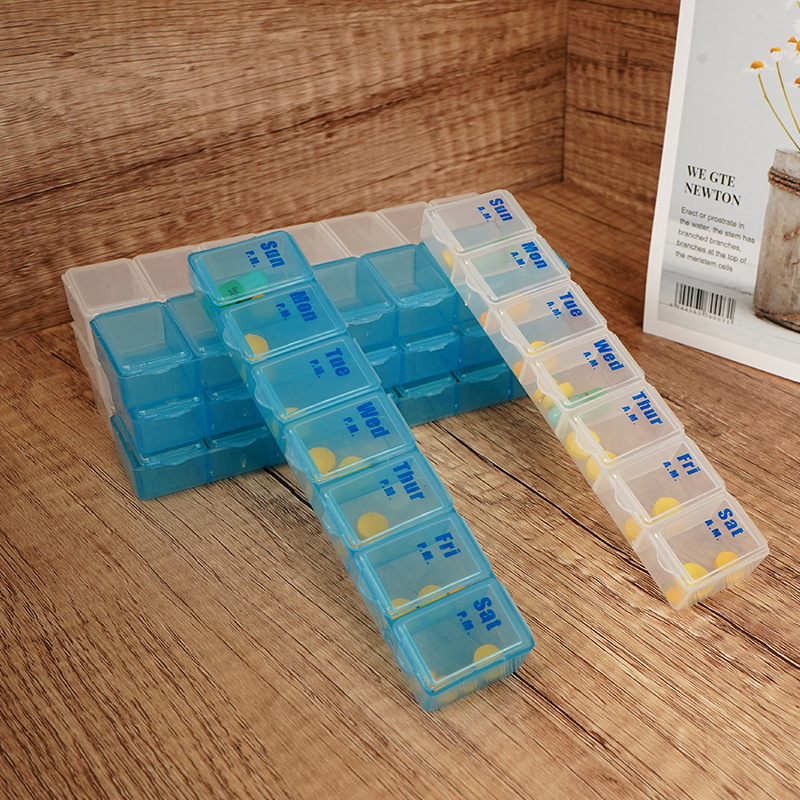 Braille Mark Plastic PP Seven Day Convenience Box Source Manufacturer One Week Light Avoiding Portable Splitting Box