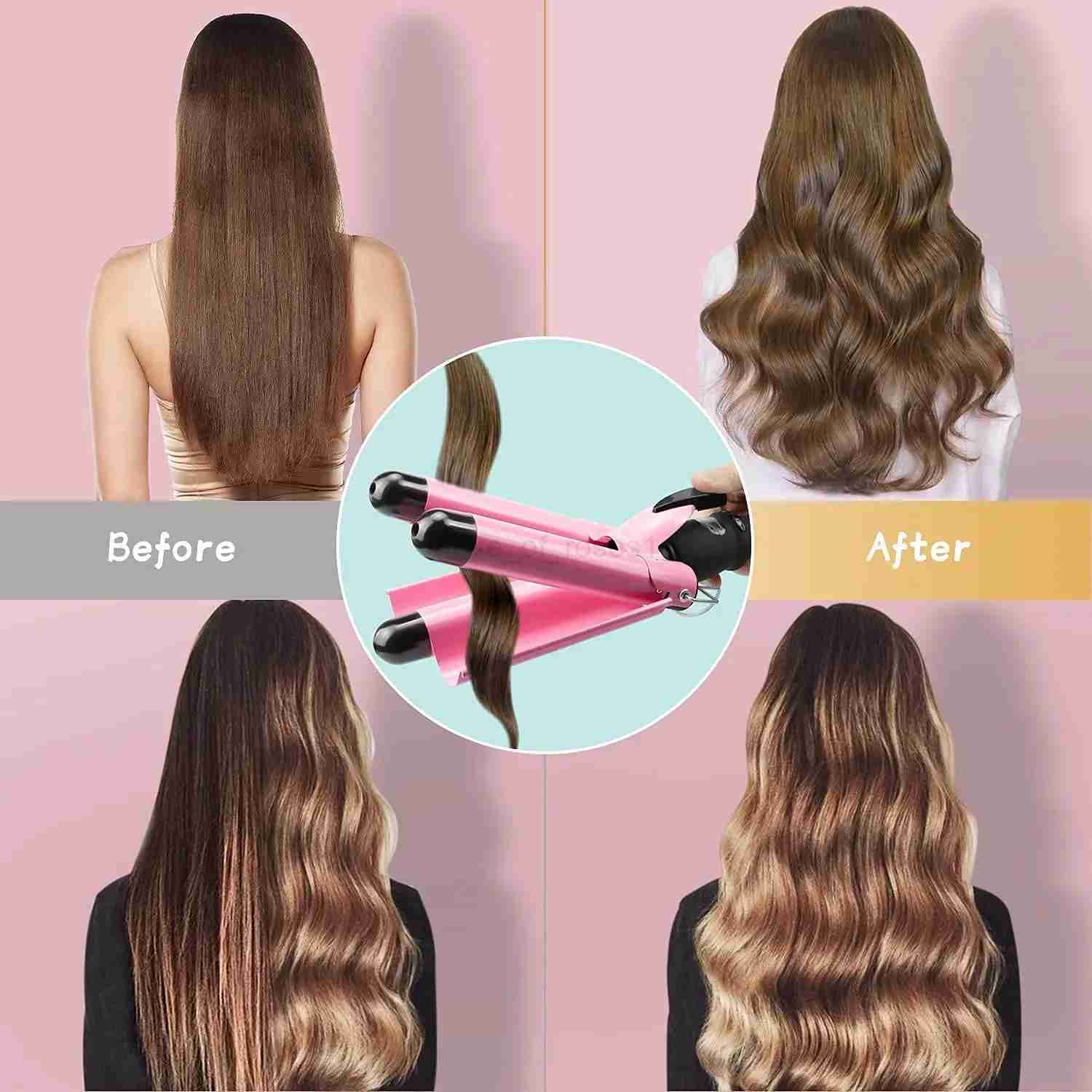 3 Barrel Curling Iron Ceramic Styling Tools for All Hair Styling ToolsProfessional Hair Tools Curler Iron for Hair 25mmM240709